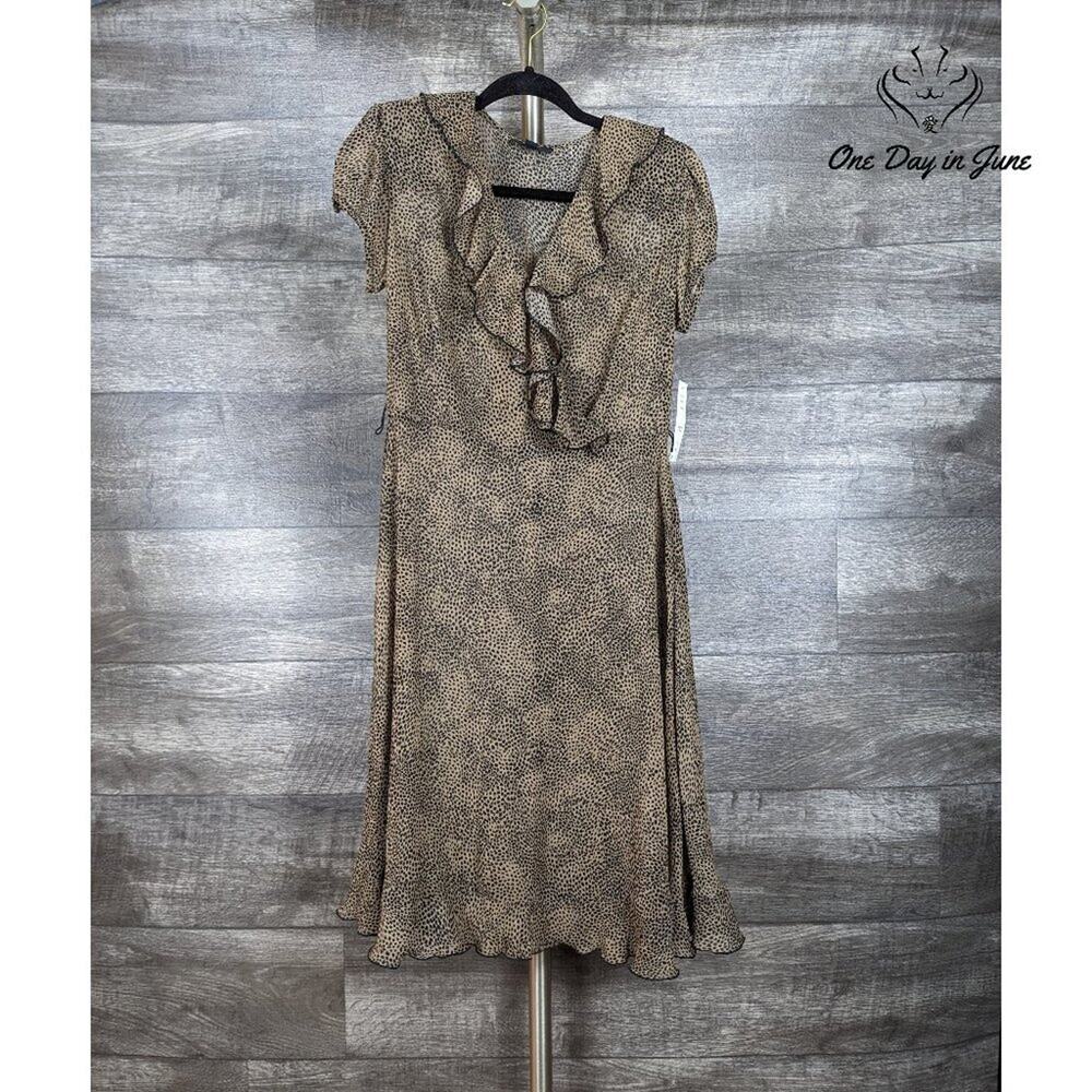 MSK Petite Sheer Ruffle Collar Dress Size 8P